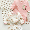 Combinaison 3 pièces en coton, motif éléphant rose (FILLE - GARÇON - NOUVEAU-NÉ)