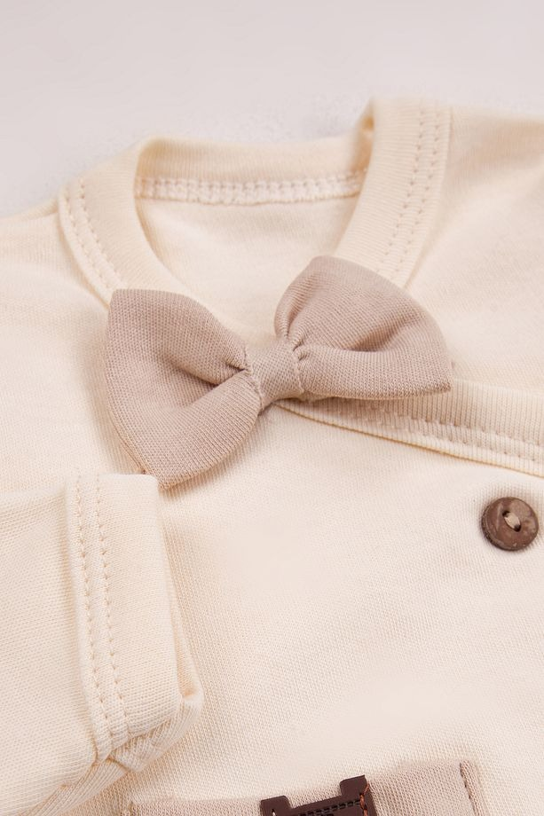 Ensemble de sortie de maternité 5 pièces en coton avec nœud papillon – Bébé garçon - Image 4