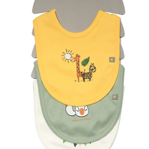 Lot de 3 Bavettes Bébé Animaux de la Jungle