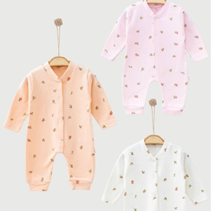 Ensemble de 3 Pyjamas pour Nouveau-né Doux et Floraux