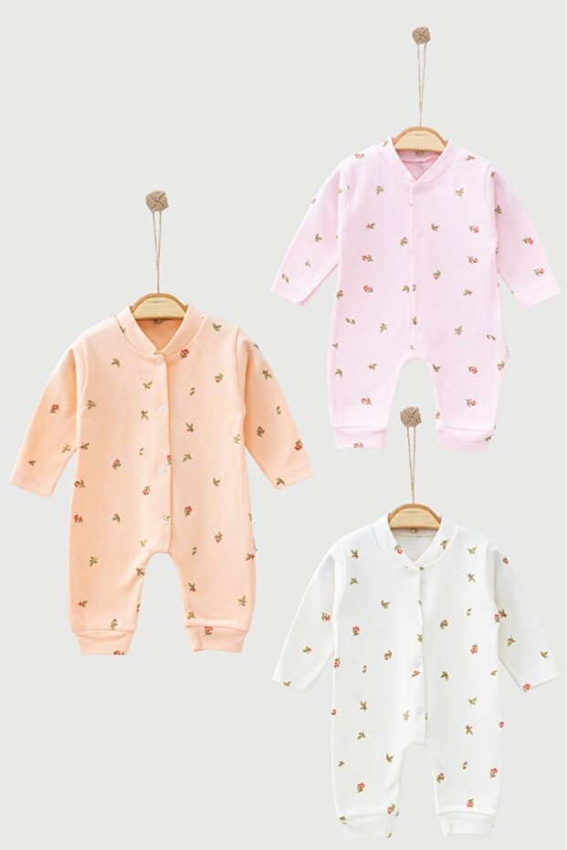 Ensemble de 3 Pyjamas pour Nouveau-né Doux et Floraux