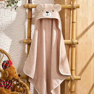 Serviette de Bain à Capuche pour Bébé Motif Ours