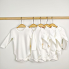 Lot de 5 Bodys Bébé Coton Blanc à Manches Longues