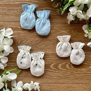 Lot de 3 paires de Moufles Bébé en Coton Anti-rayures